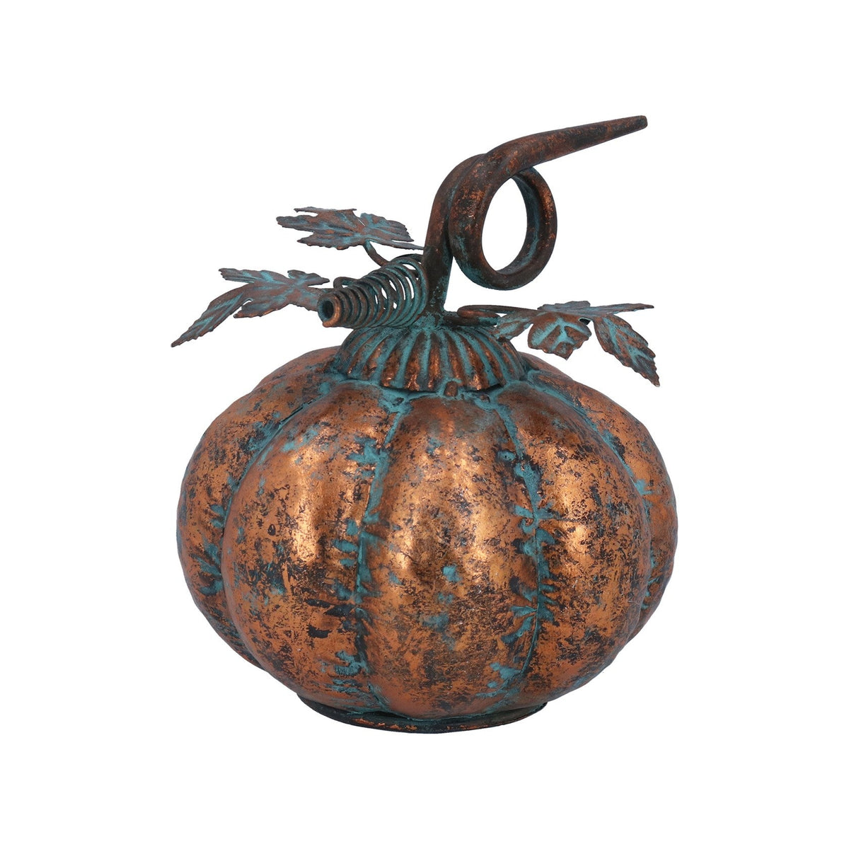 Gisela Graham Copper Antiqued Pumpkin Metal Ornament - 15.2cm
