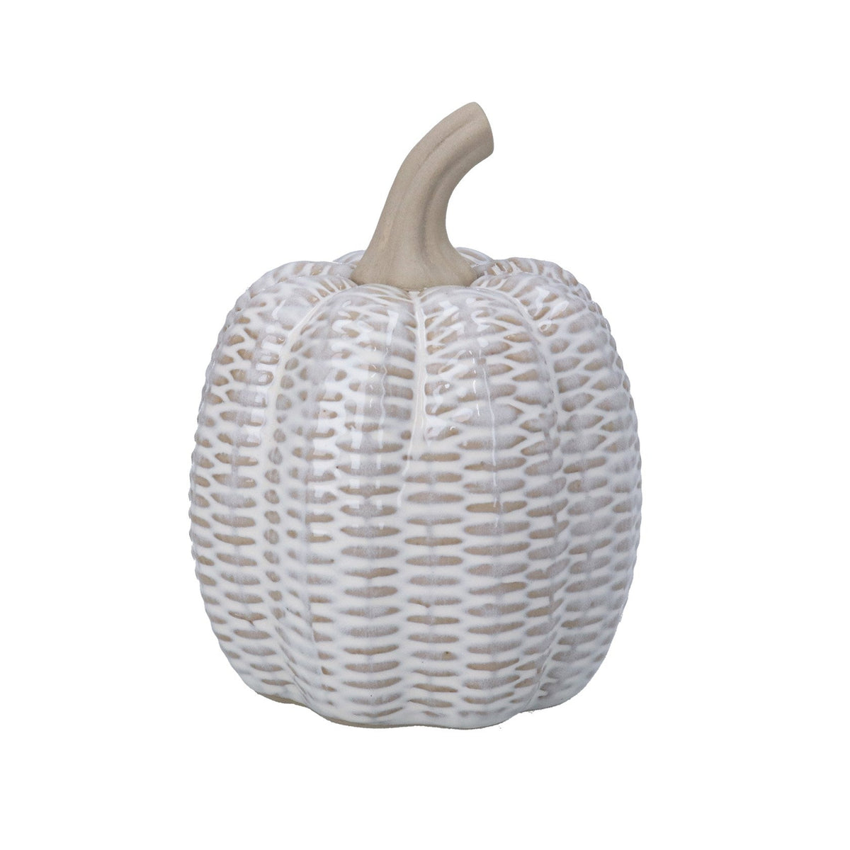 Gisela Graham - White Porcelain Woven Ornament