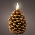 Pine Cone Battery Operated LED Candle with Warm White Flame