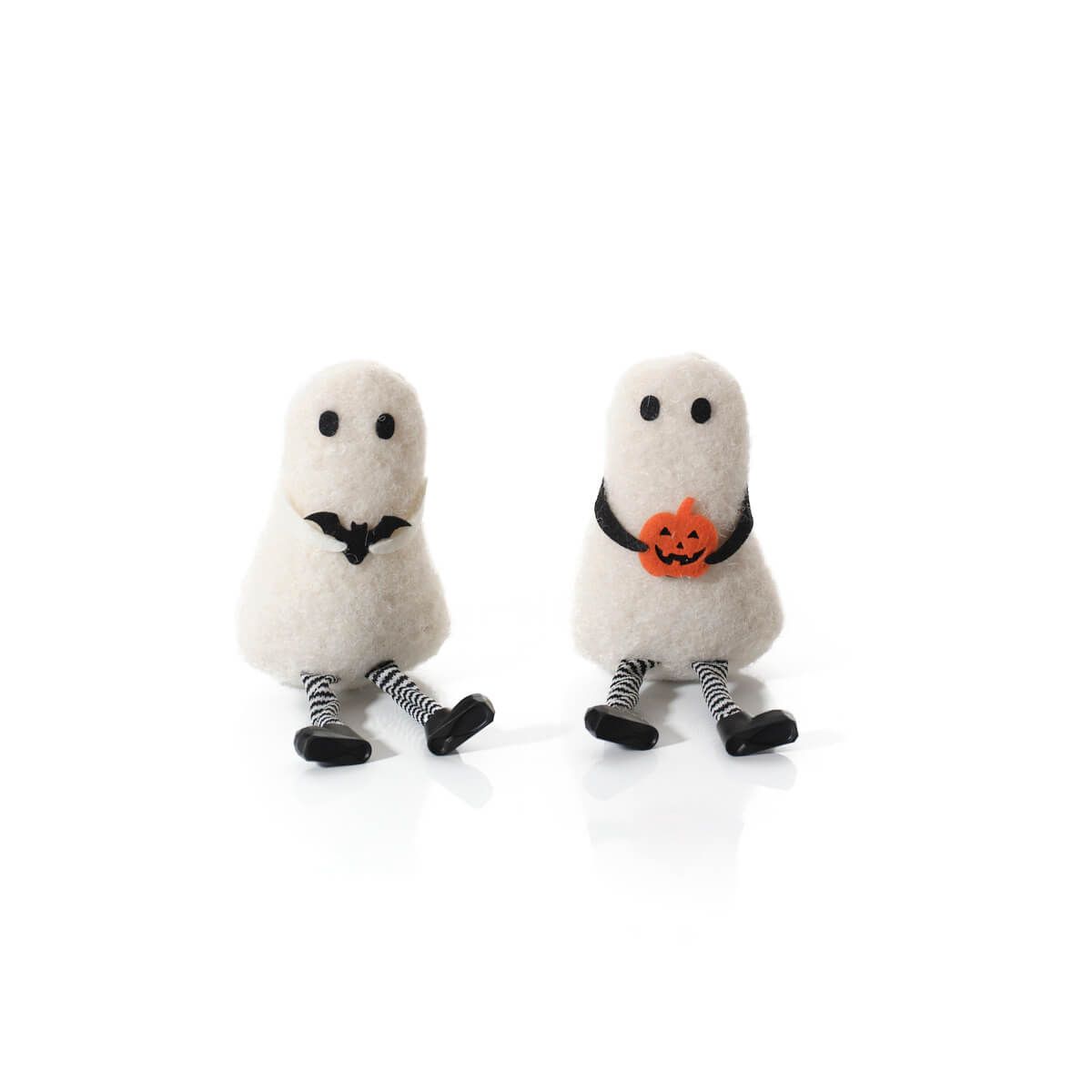 Spooktacular Ghost Shelf Sitter Holding Bat or Pumpkin 18cm
