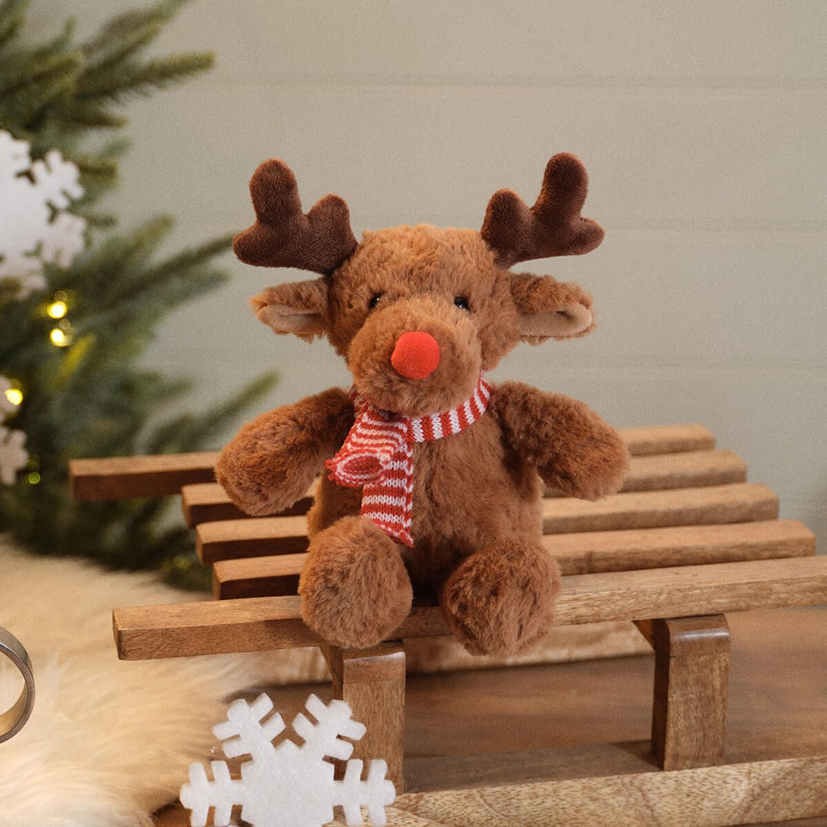 Santa's Magical Feast Christmas Rudolph The Reindeer With Scarf 22cm