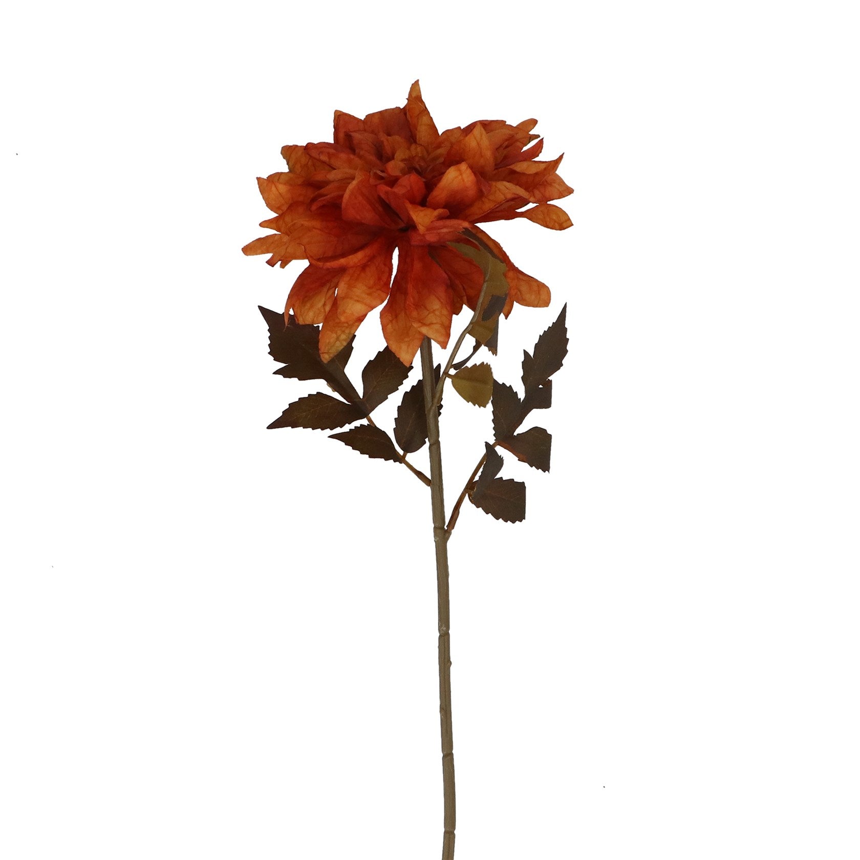 Gisela Graham - Dk. Orange Dahlia Stem - 59cm