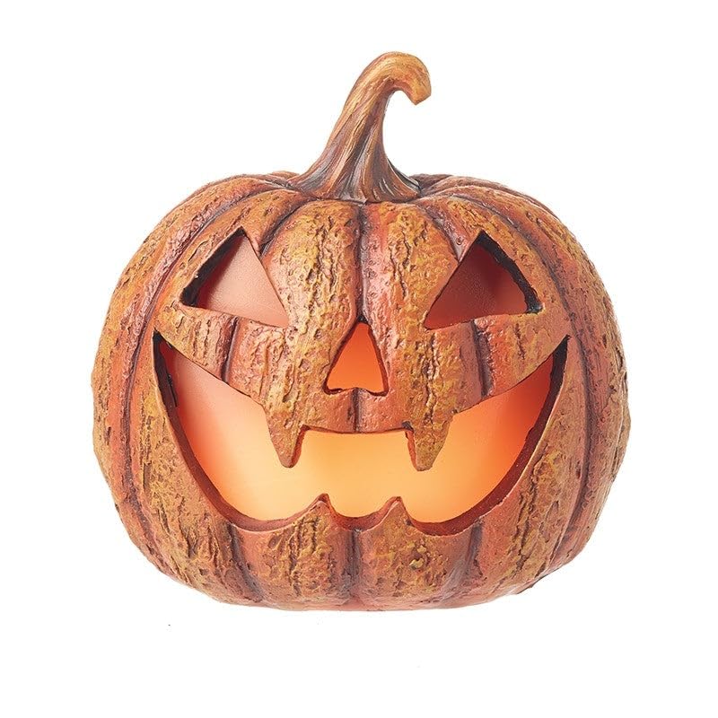 Light Up Pumpkin with Flame Effect LED Lights - 15cm