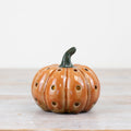 Light Up LED Pumpkin Ceramic Ornament 10c