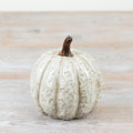 Halloween Glazed White Pumpkin Ornament 11cm