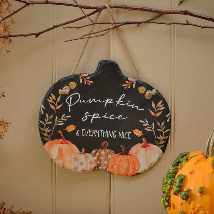 Harvest Pumpkin Spice & Everything Nice Large Slate Hanger