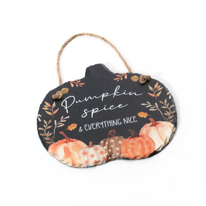 Harvest Pumpkin Spice & Everything Nice Large Slate Hanger