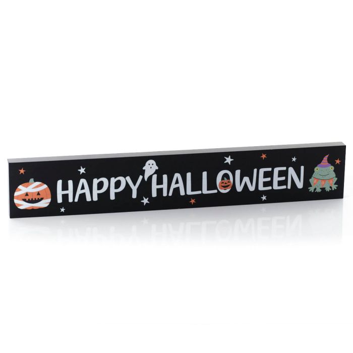 Spooktacular Happy Halloween Wooden Block Ornament