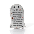 Spooktacular Wood Shaped Ghost Easel Plaque
