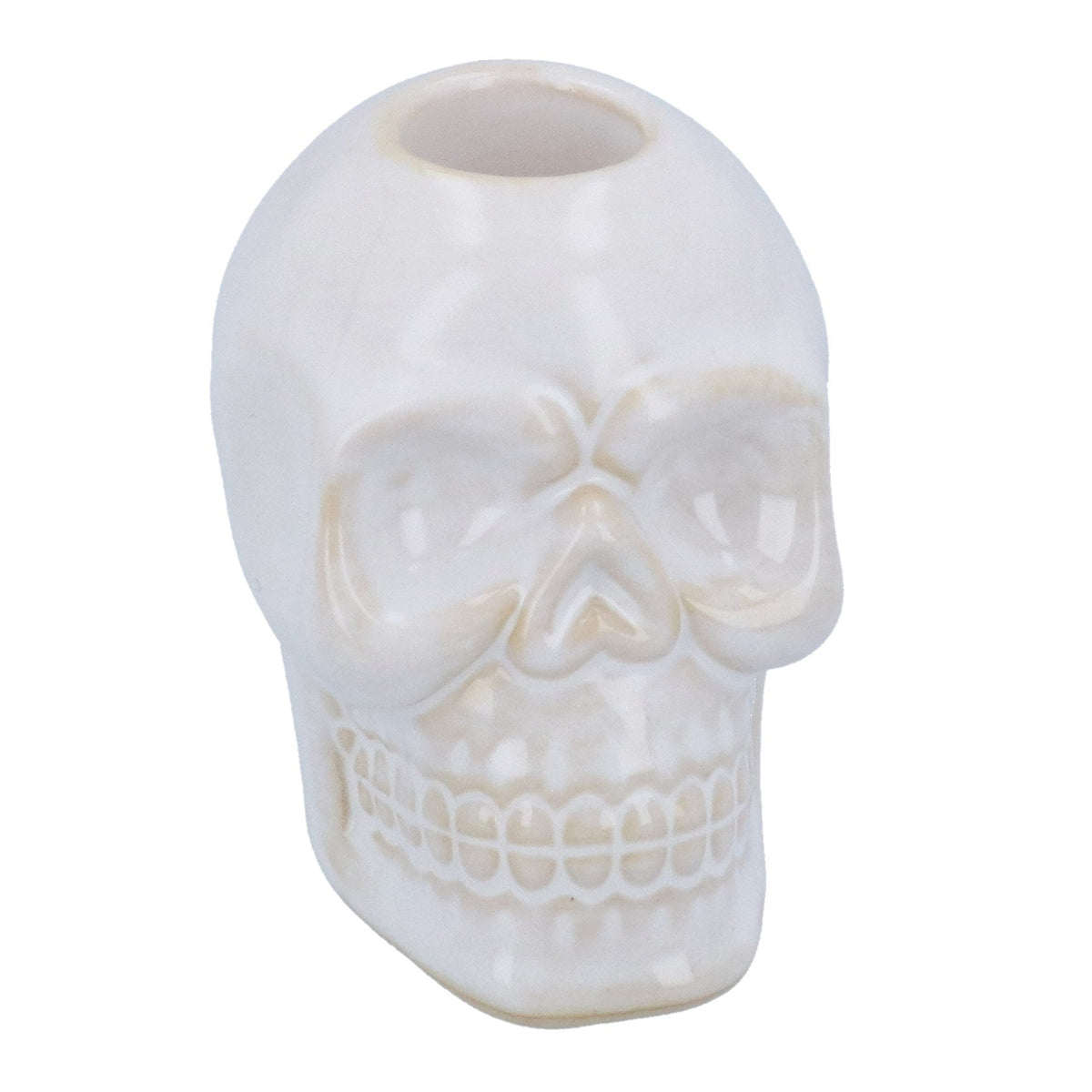 Gisela Graham Ceramic Skull Candlestick