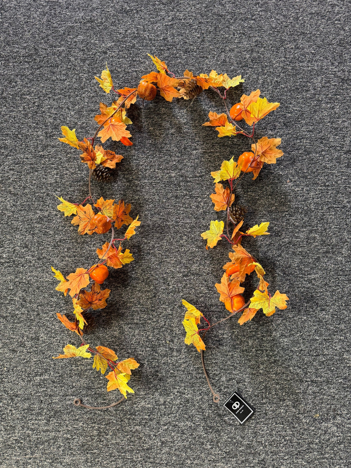 Autumn Maple Leaves & Pumpkins Garland - 1.9m