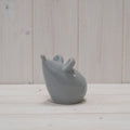 Grey Ceramic Mouse Ornament on Hanger - 7cm