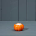 Orange Ceramic Pumpkin Shaped Tealight Holder - 8cm