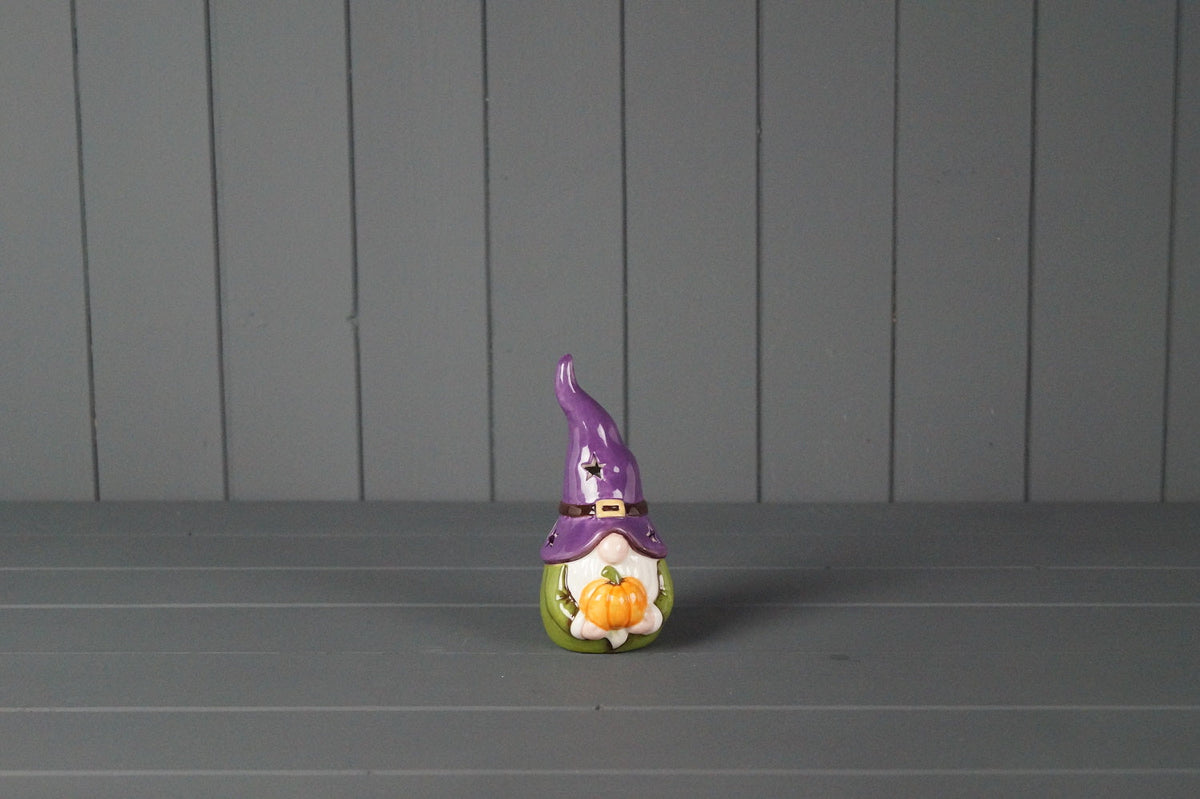 Autumn Light Up LED Gonk Witch with Pumpkin - 15cm