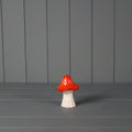 White Ceramic Red Toadstool Mushroom - 9.5cm