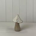Beige Mottle Ceramic Mushroom Toadstool Ornament - 16cm