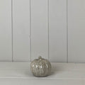 Halloween Beige Mottle Ceramic Pumpkin Decoration - 7.5cm