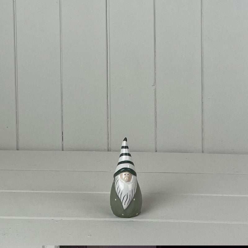 Light Green and White Ceramic Gonk Decoration - 10cm