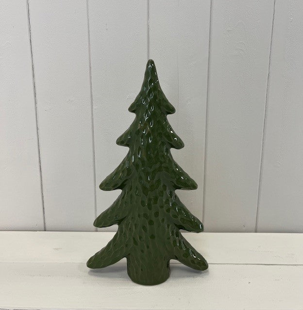 Large Dimpled Green Ceramic Christmas Tree Ornament
