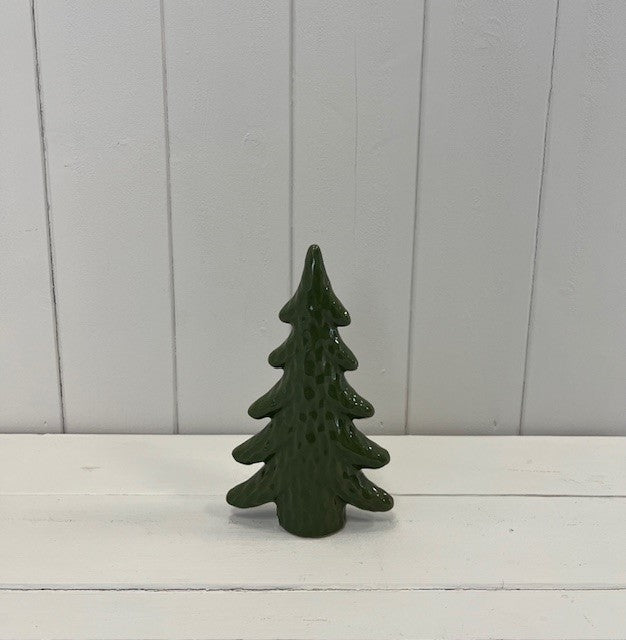 Small Dimpled Green Ceramic Christmas Tree Ornament