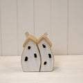 Small Stone Glazed Ceramic Twin House Ornament