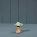 Speckled Pale Blue Ceramic Toadstool Mushroom - 9.5cm