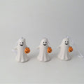 Halloween Ceramic Ghost with Pumpkin Tree Decoration