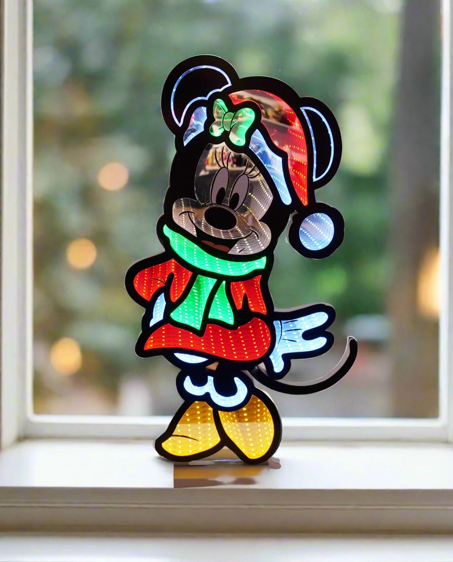 Disney Christmas Minnie Mouse Large Infinity Mirror Light 90cm
