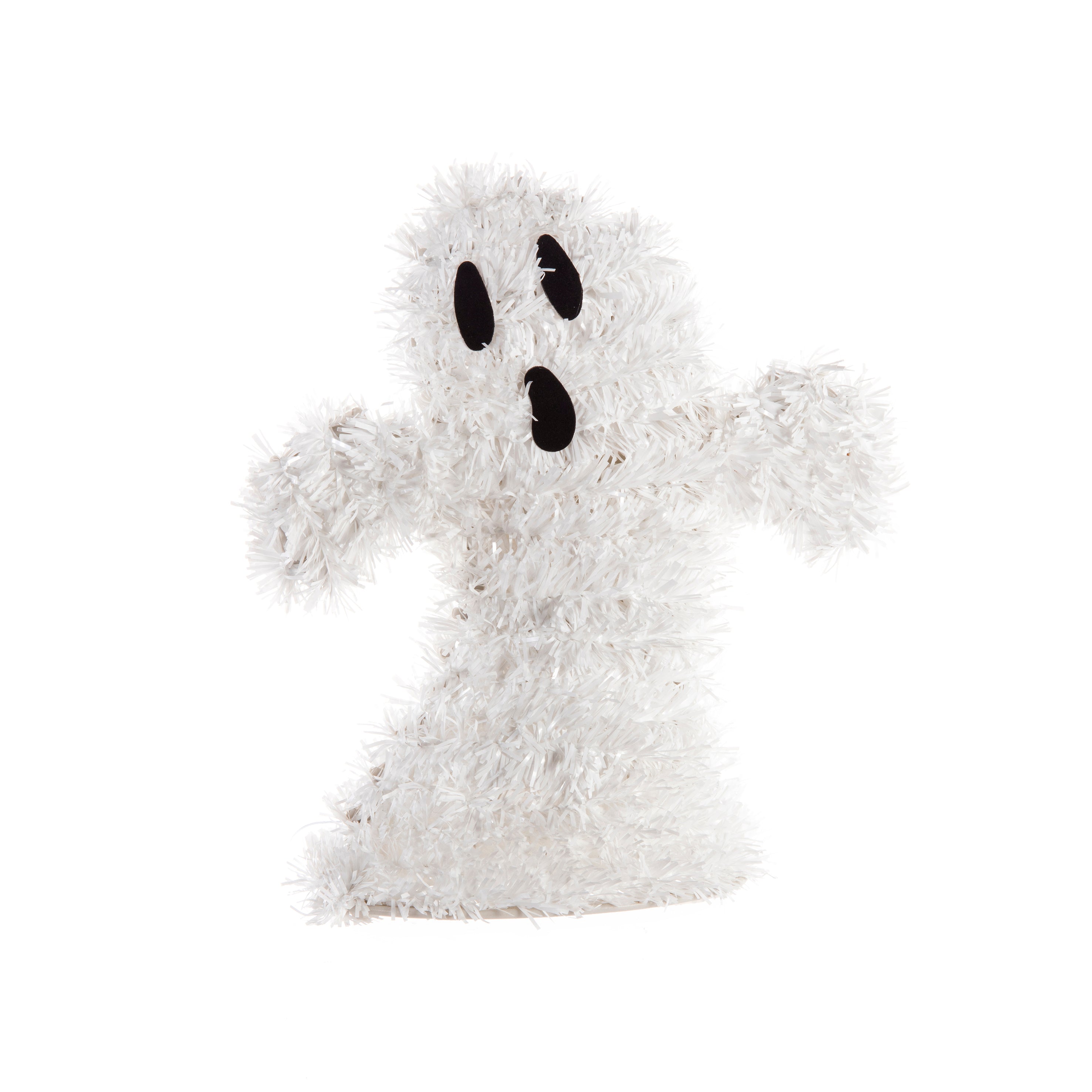 Halloween White Tinsel 3D Ghost Decoration - 17cm