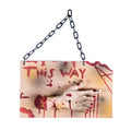 Halloween Hanging Sign with Bloody Hand Pointing This Way