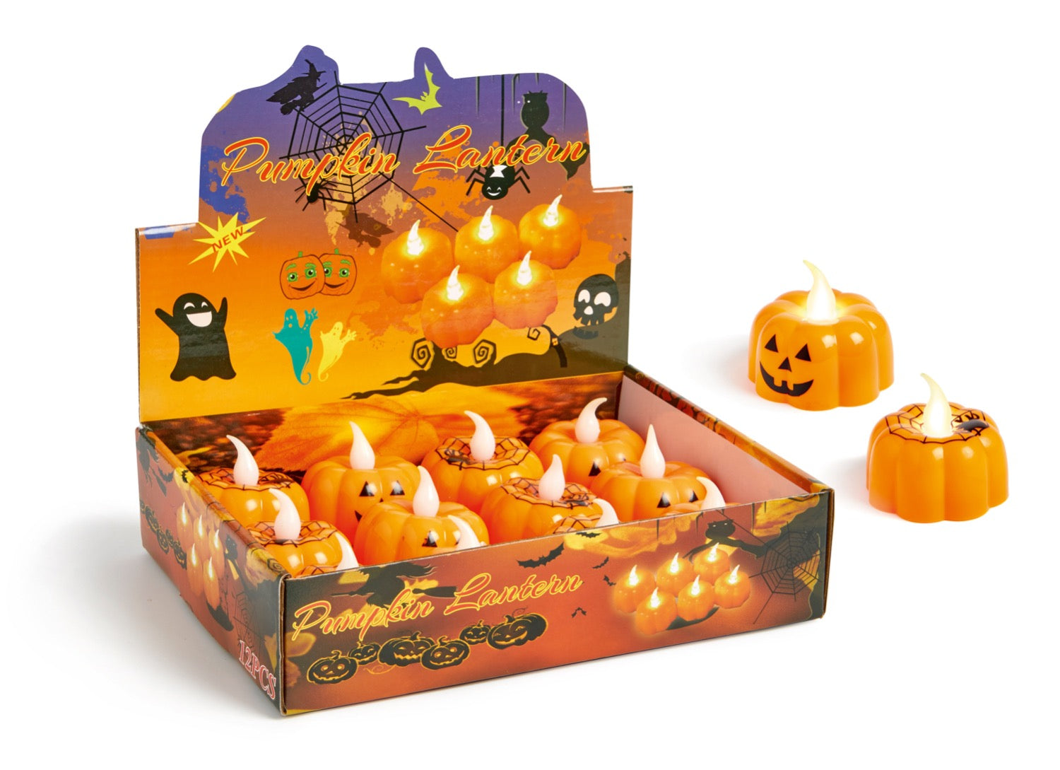 Halloween Spooky Battery Operated Pumpkin Tea Light Candle