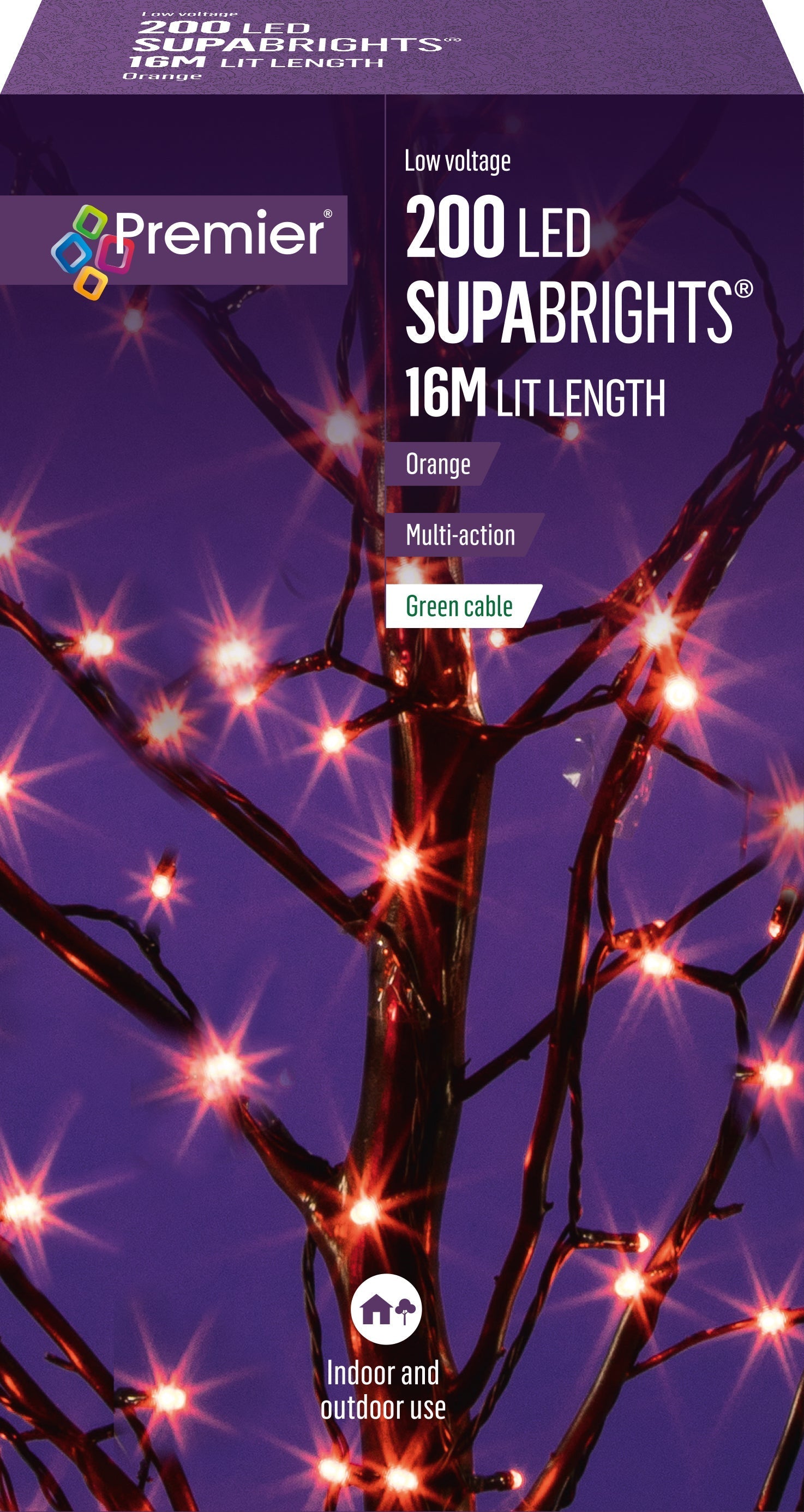 200 LED Multi-Action Supabrights Orange