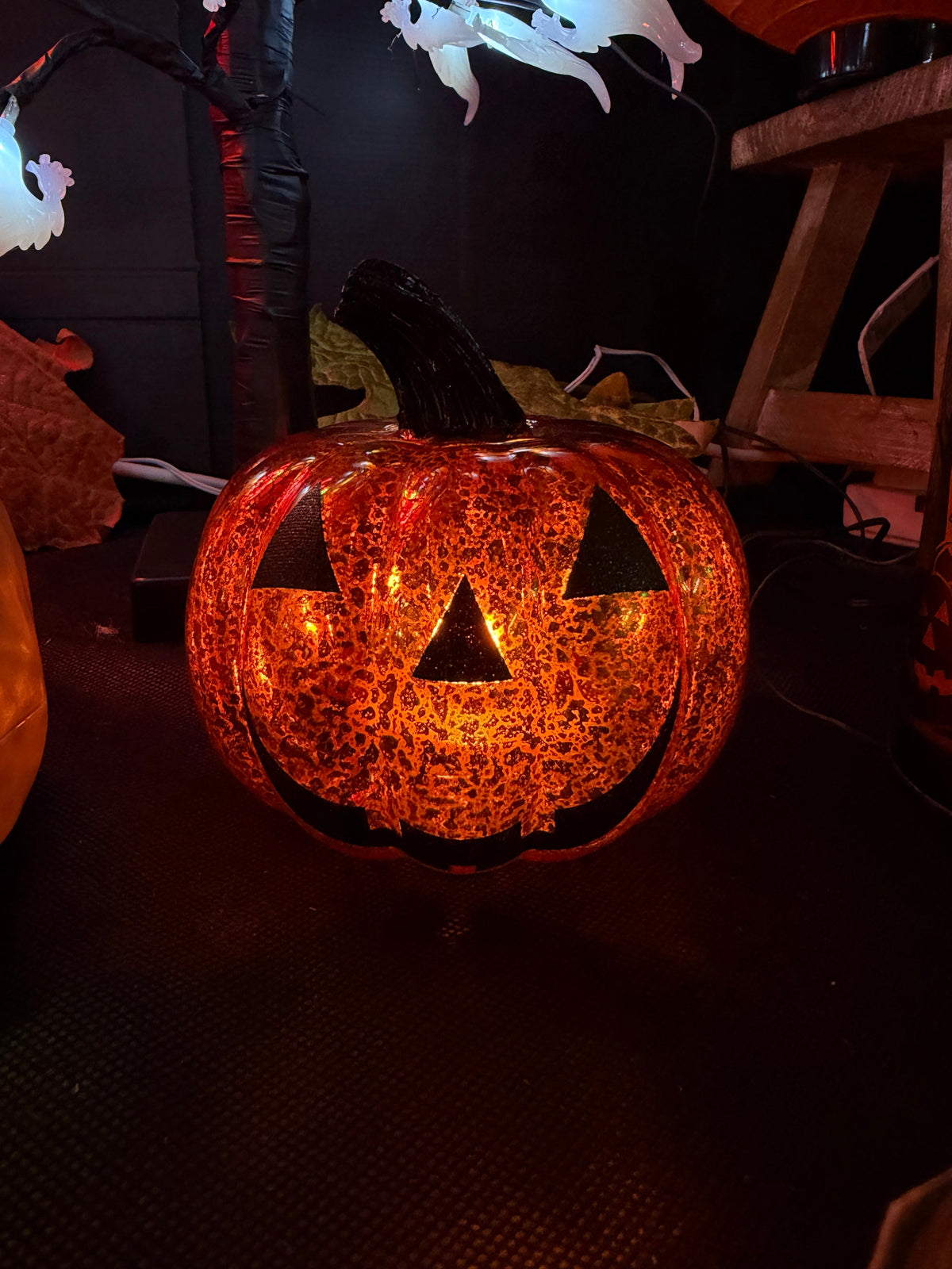 Straits Light Up LED Pumpkin with Flame Effect 13cm