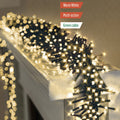 Premier Warm White LED Multi Action Christmas Cluster Lights Cluster Brights Green Cable