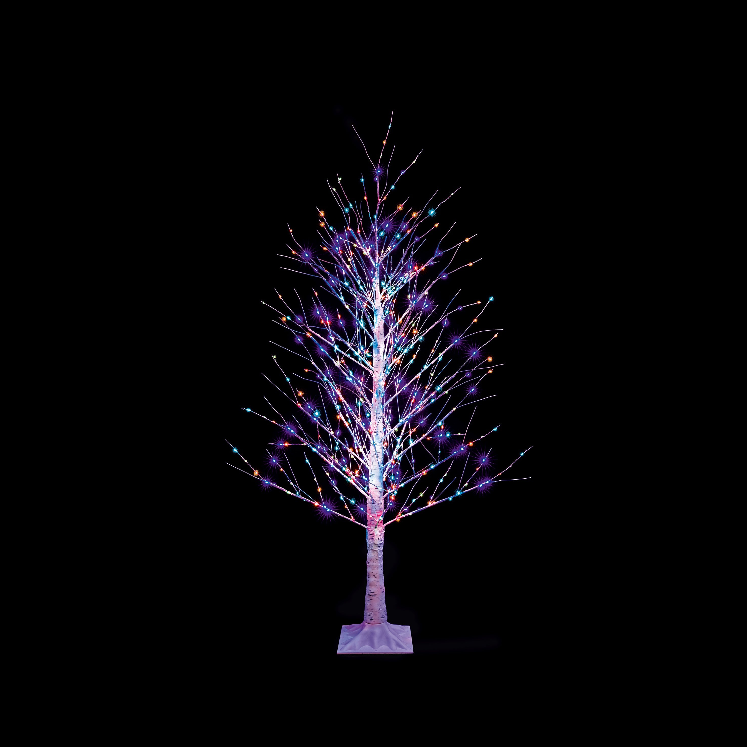 Premier Twinkle Birch Twig Tree Light Up with 1100 Rainbow LEDs - 180cm