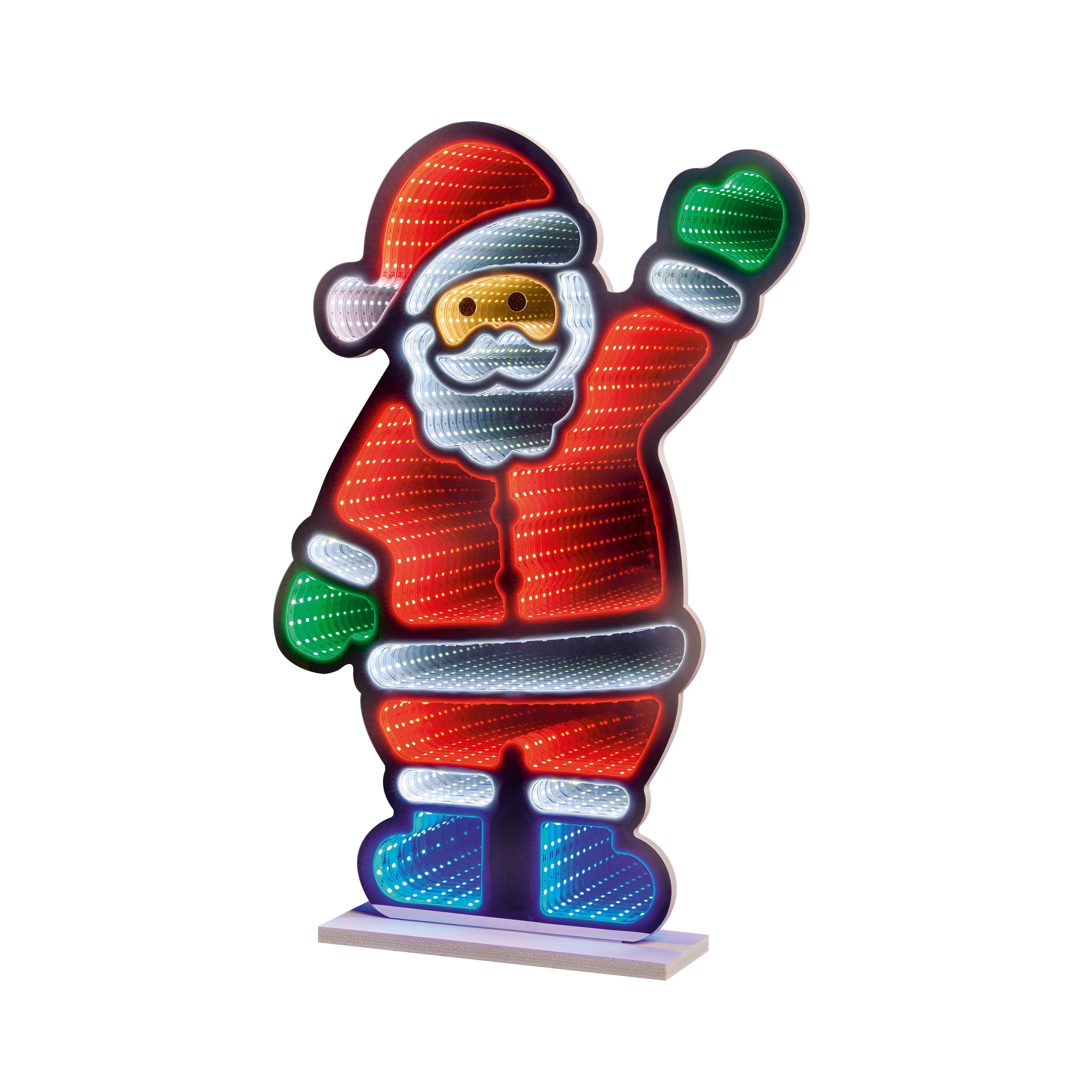 Premier Standing Waving Santa Infinity Mirror Light 60cm