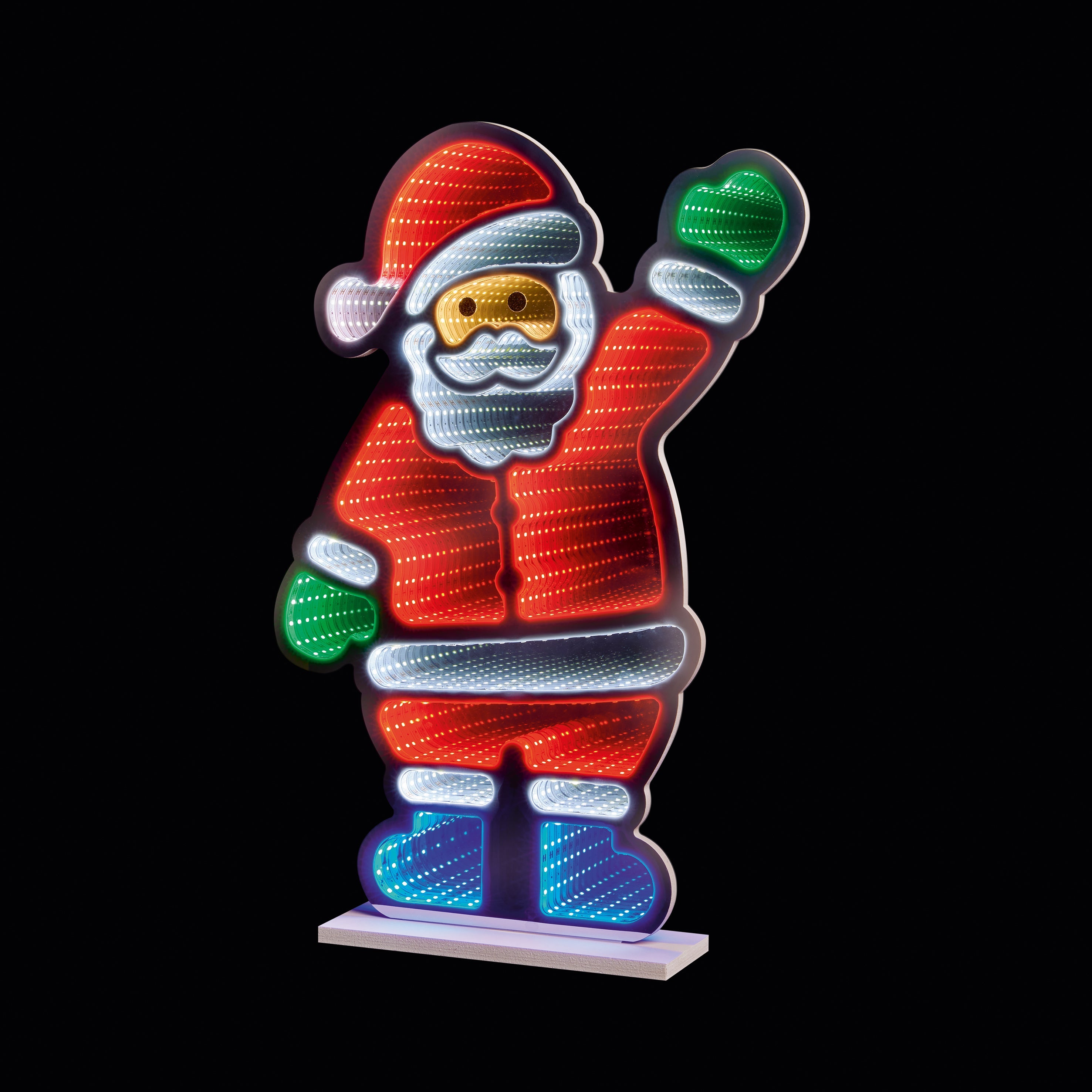 Premier Standing Waving Santa Infinity Mirror Light 60cm