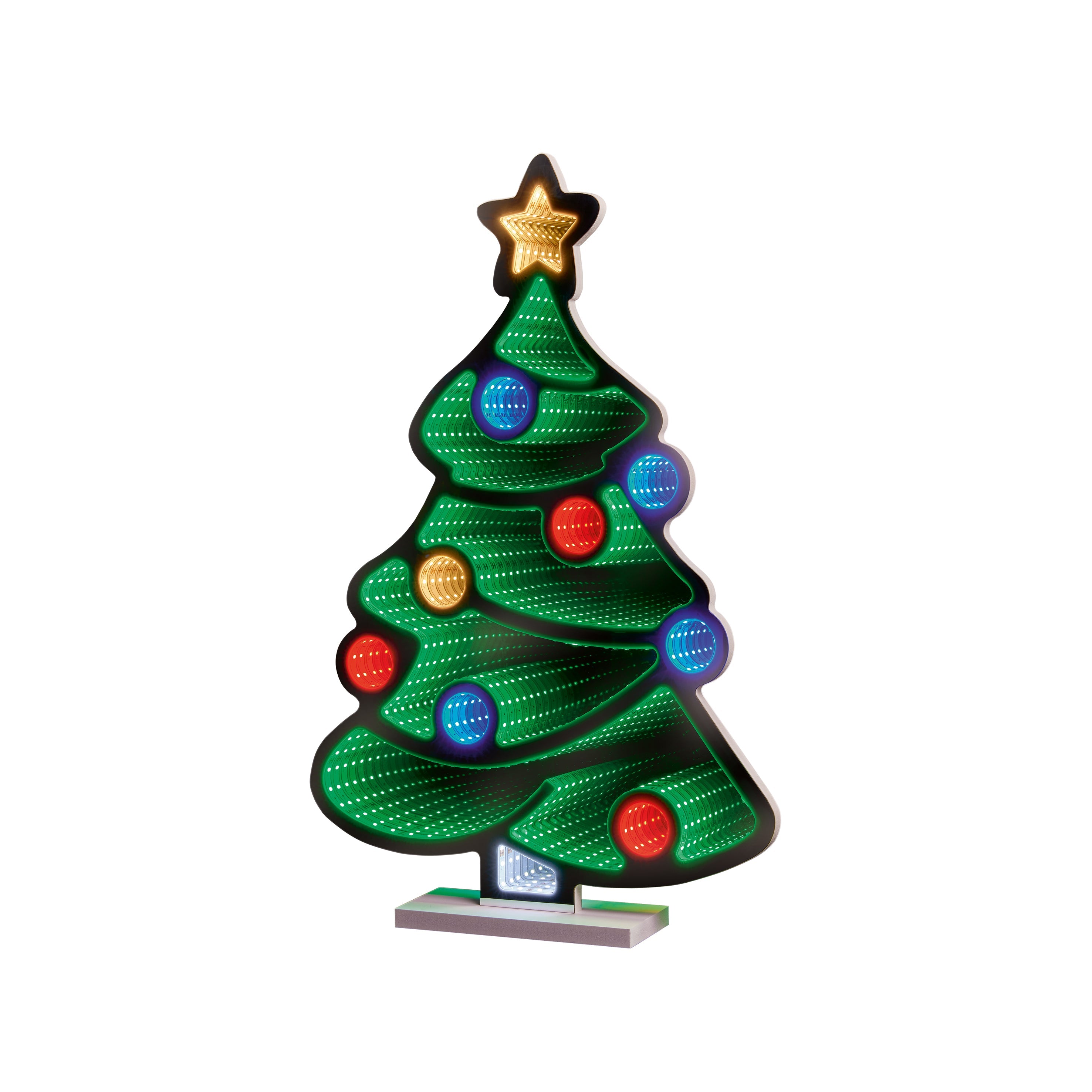 Premier Standing Christmas Tree Infinity Mirror Light 60cm