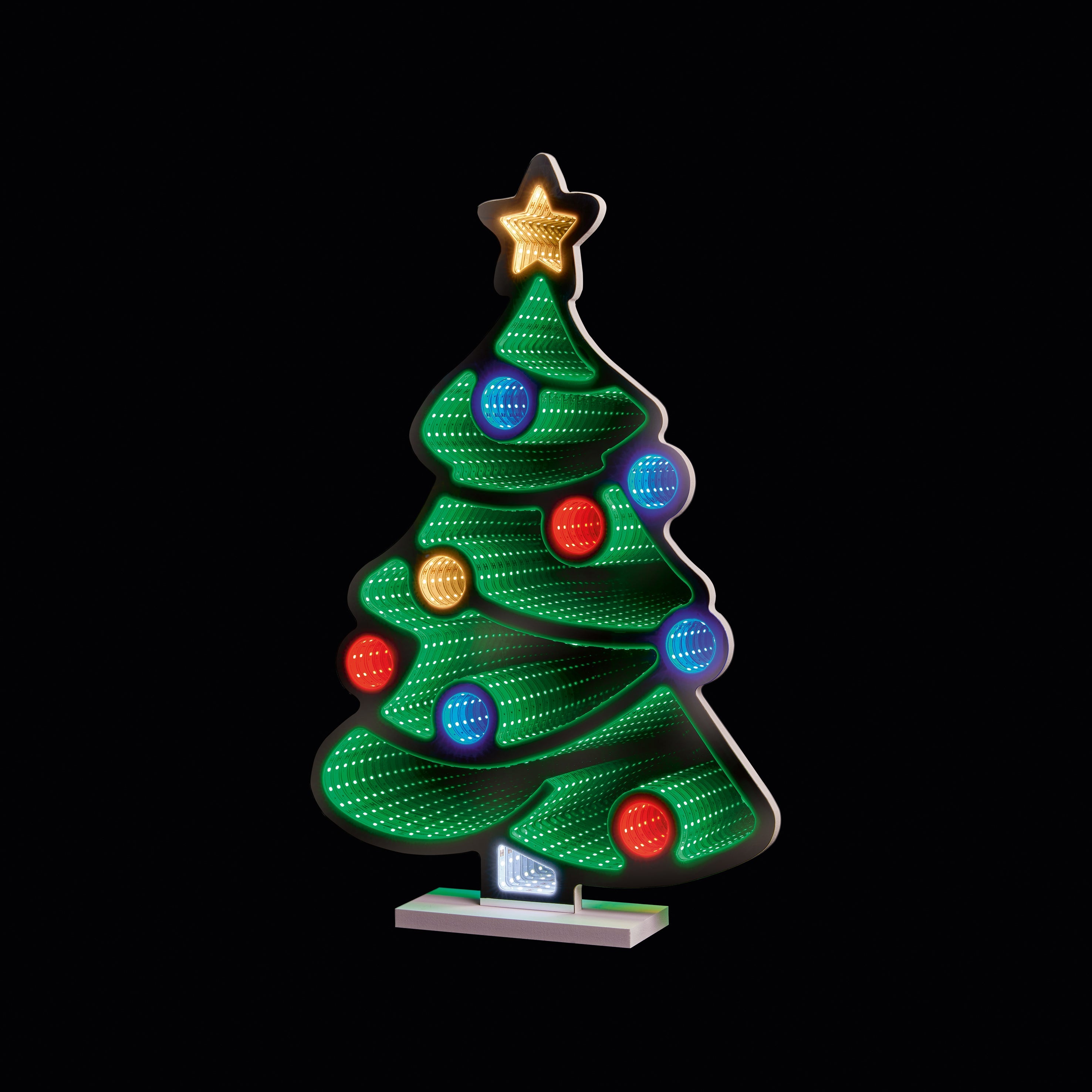 Premier Standing Christmas Tree Infinity Mirror Light 60cm