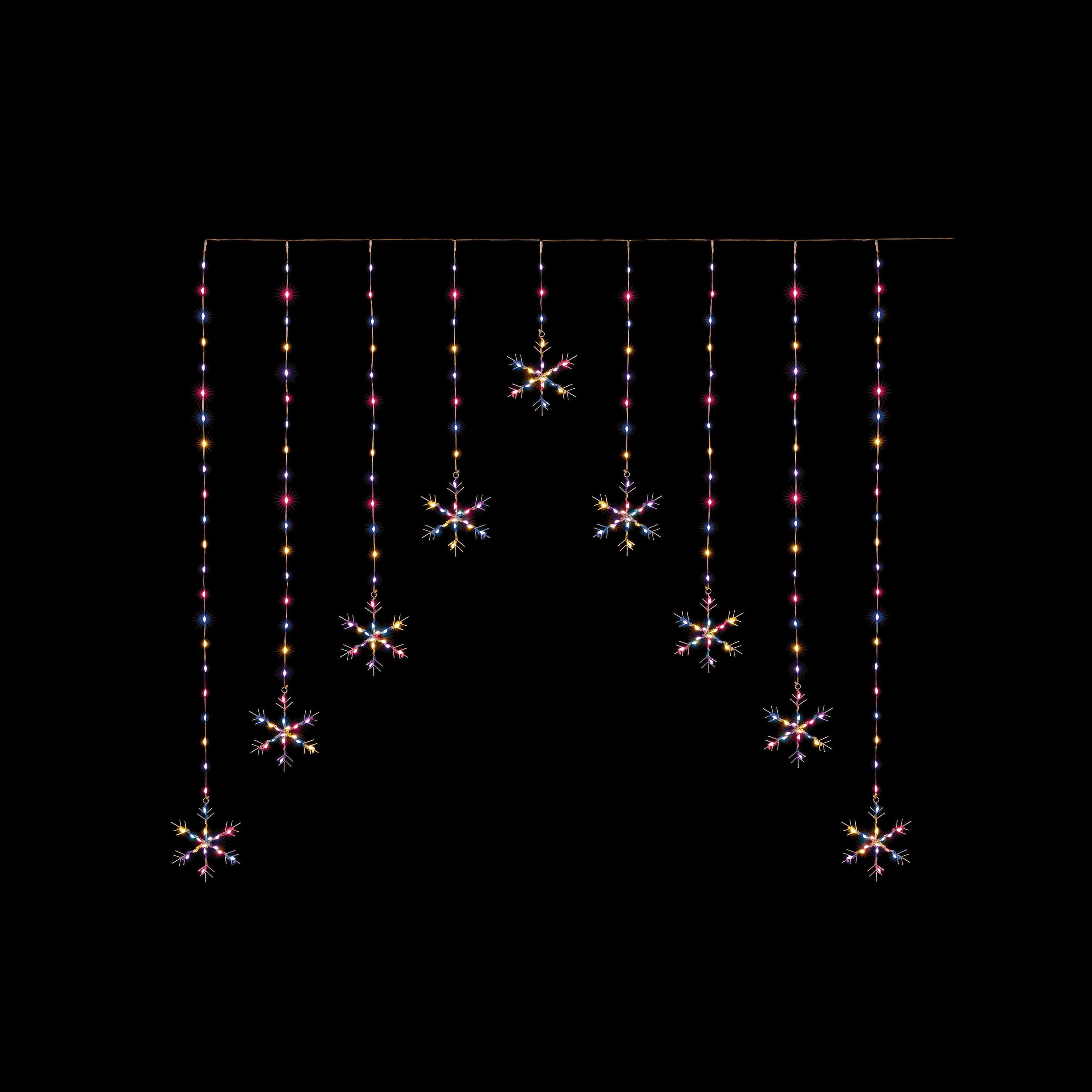 Premier Flexible Snowflake Curtain with 267 Rainbow LEDs 1.2x.1.2m