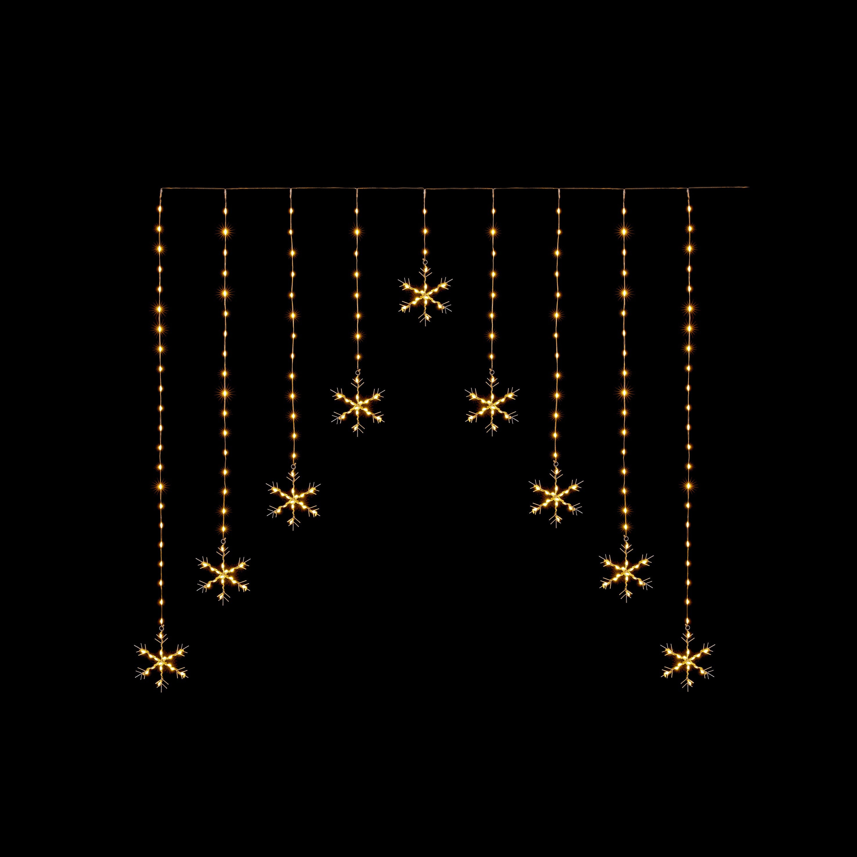 Premier Flexible Snowflake Curtain with 267 Warm White LEDs 1.2x1.2m