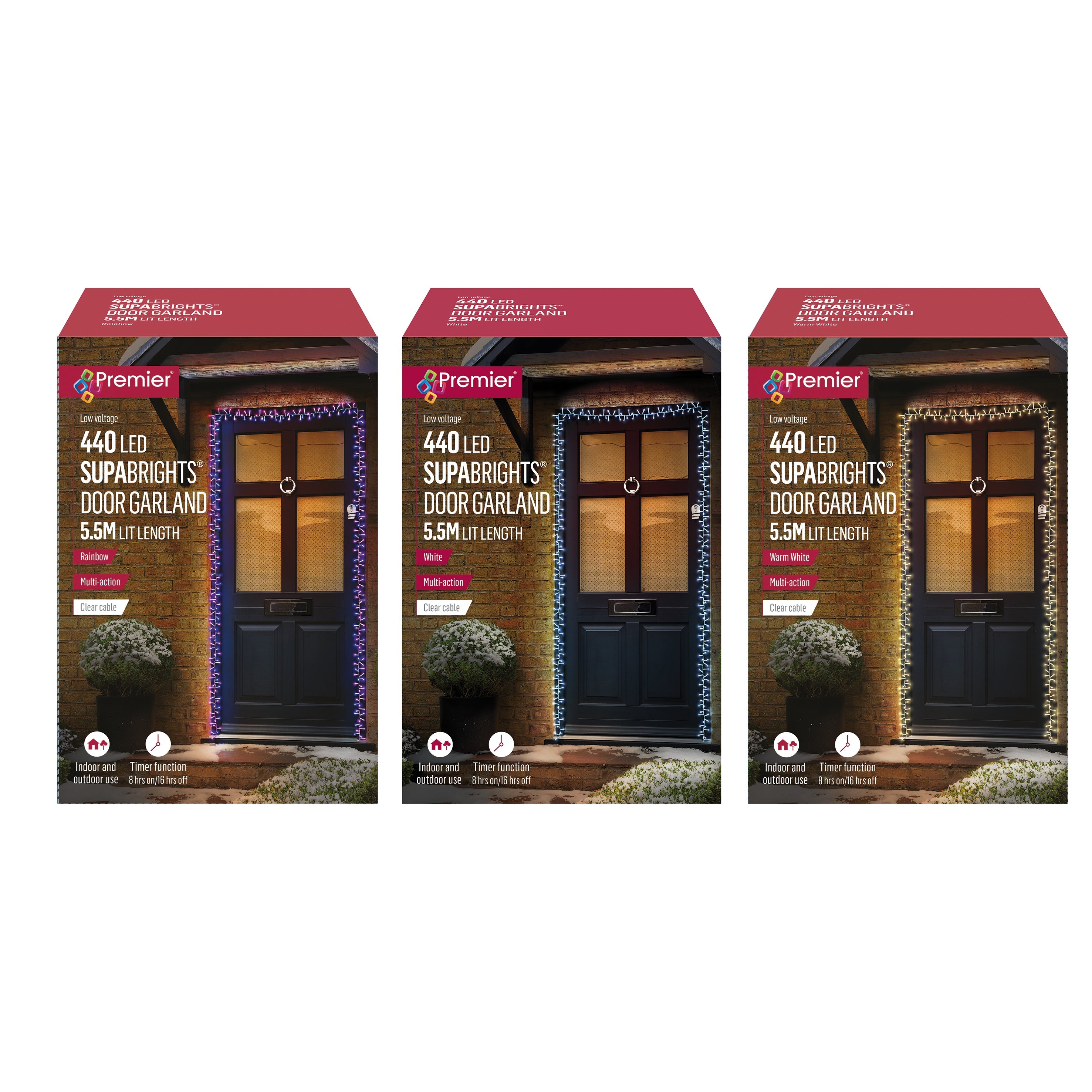 Premier Supabright Door Garland Cluster Lights 5.5m 440 LEDs