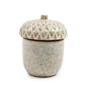Glazed Ceramic Acorn Pot with Lid - Small