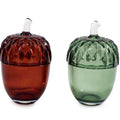 Glass Acorn Pot with Lid