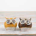 Rustic Matt Ceramic Owl Ornament - 7.3cm