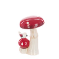Ceramic Toadstool With Bird - 13cm