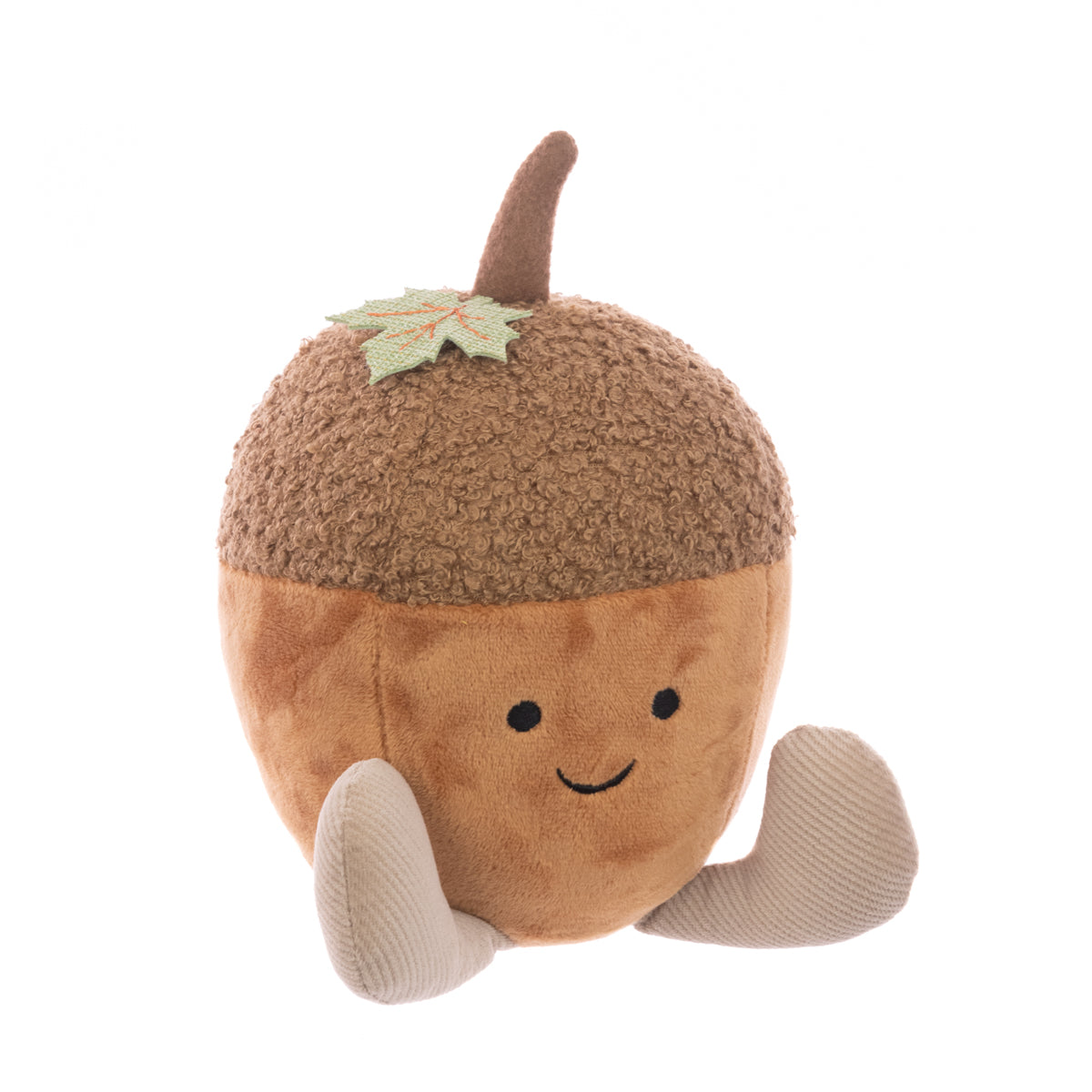 Cuddly Autumn Acorn Figure with Smily Face
