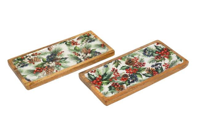 Christmas Berry Enamel Tray 40cm