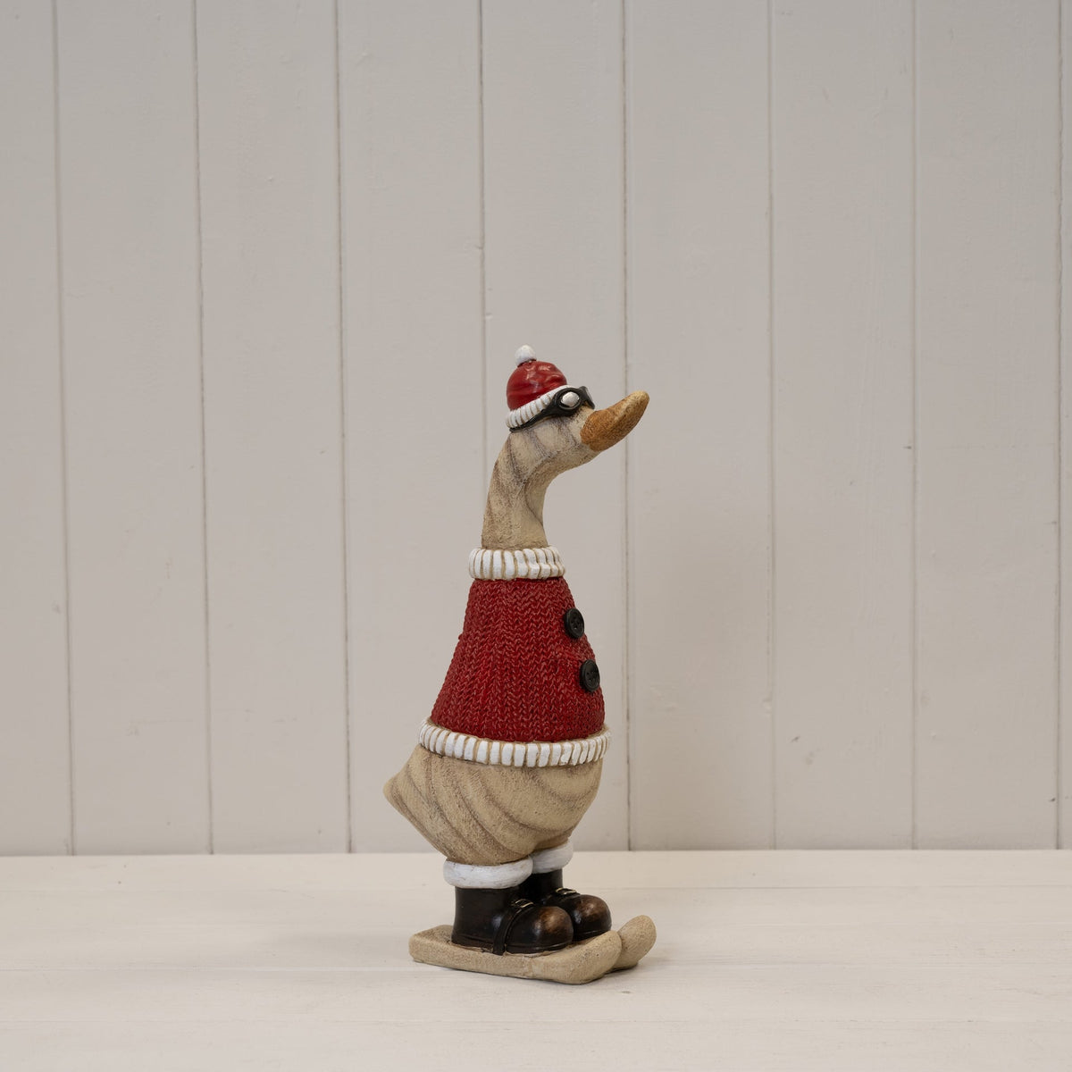 Festive Polyresin Duck With Goggles Ornament