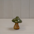 Dark Green Ceramic Mushroom Decoration - 9.8cm